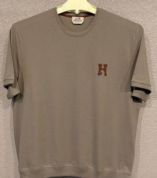 Чоловіча футболка батальна Hermes бежевий бавовна 7ХL (0996)
