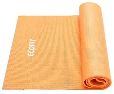 Коврик (мат) спортивный для фитнеса и йоги 173х61х0.6 см Ecofit MD9010 оранжевый, не скользящий для дома и спортала