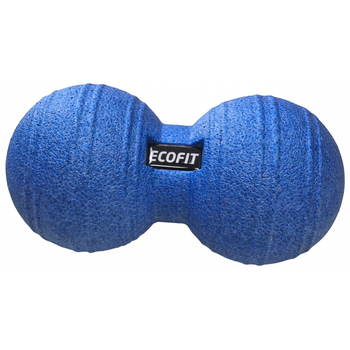 Массажный мячик двойной 24х12 см Ecofit MD1265-A EPP Double Ball синий, рифленый для самомассажа всего тела