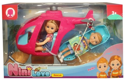 Лялька Swede у рятувальному вертольоті з носилками та пацієнтом (G7147) (5902496199693)