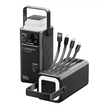УМБ повербанк Y-Kryptone GT-56 LED LAMP 50000 mAh QC3.0 22.5W Super Fast Charge Black
