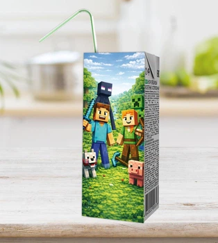 Наклейка на сок "Майнкрафт. Minecraft", 12х4,6 см.
