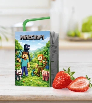 Наклейка на сок "Майнкрафт. Minecraft", 6,3x8,4 см.