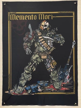 Прапор Memento Mori на люверсах | Військовий мілітарі банер