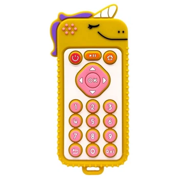 Силіконовий прорізувач пульт Єдиноріг (ЖОВТИЙ) Mega Zayka (273612)