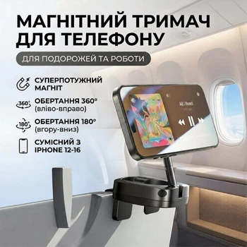 Магнитный держатель для смартфона с универсальной клипсой и поворотным кольцом MagSafe