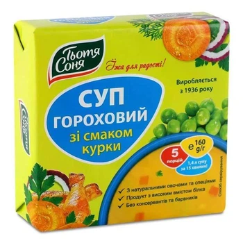 Суп брикет гороховий з куркою "Тьотя Соня" 160 г