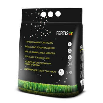 Добриво для газону та знищення моху NPK 15-0-0+Fe 5 кг FERTIS