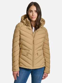 Куртка демисезонная с капюшоном женская Tommy Hilfiger 807169848 L Бежевая (1159854740)