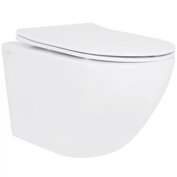 Унитаз подвесной безободковый белый Q-TAP Jay с сиденьем с микролифтом QT07335177RW