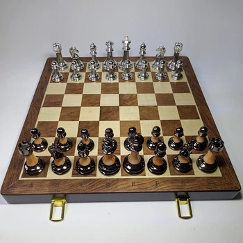 VIP шахматы 38×38 см, деревянная доска, акриловые фигуры, чехол в комплекте