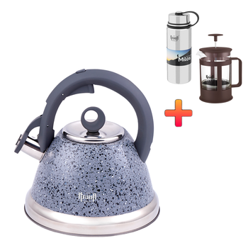 Чайник Granitstein Krauff 2,7л + ПОДАРУНОК: френч-прес та термос