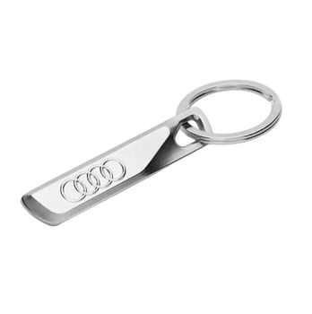 Брелок з логотипом Audi сірий 60x10мм метал