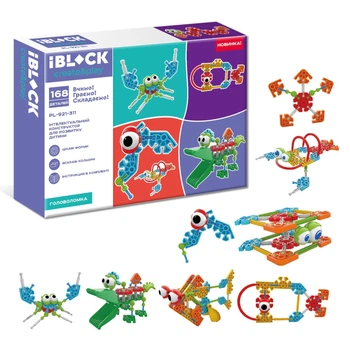 Игрушка конструктор IBLOCK. 168 деталей. Цвет разноцветный. Размер 30*42*7 см. Арт. PL-921-311.