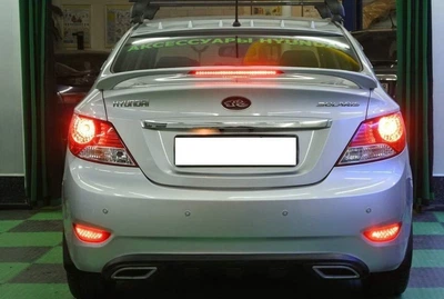 Спойлер на багажник Hyundai Accent 2011-2015 со стоп сигналом ABS крепление на скобы (под покраску) для Hyundai Accent 2011- (3876)