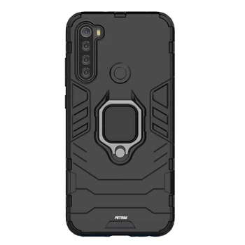 Противоударный чехол Transformer с кольцом для Xiaomi Redmi Note 8T (Черный / Soul Black) Epik (101091)