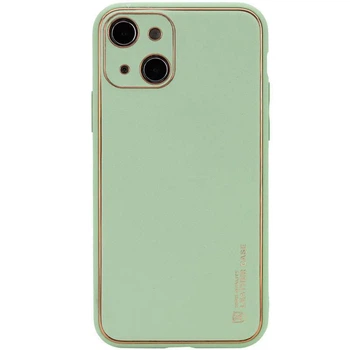 Кожаный чехол Xshield для Apple iPhone 14 Plus (6.7") (Зеленый / Pistachio) (140923)