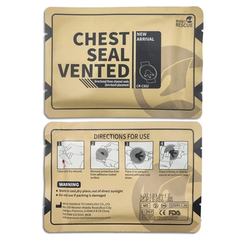 Вентилируемый оклюзийный клапан Rhino Rescue Chest Seal 6 дюймов (7772227773333)