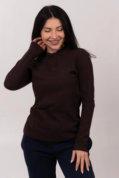 Футболка поло женская с длинными рукавами TvoePolo XL Коричневая (5716-18 xl)