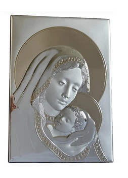 Срібна ікона "Богородиця з Ісусом" 21х15см Prince Silvero (ma/e942/2)