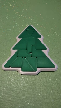 Новогодняя Головоломка Елочка Christmas Tree Puzzle Зеленый 10 См 3Д Печать