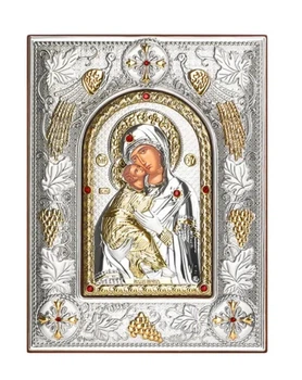 Срібна ікона "Божої Матері "Владичиця" 17,5х13,5см Silver Axion (e3710/bx)