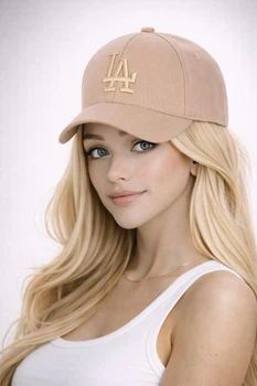 Молодежная кепка с вышивкой Лос Анджелес (Los Angeles) One-size 54-57см Капучино