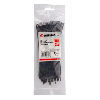 Хомут пластиковий, 2,5×150 мм, 100 шт/упак, чорний INTERTOOL TC-2516