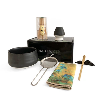 Набор чайный Mavanto 5456 Black + White для приготовления чая матча 7 предметов