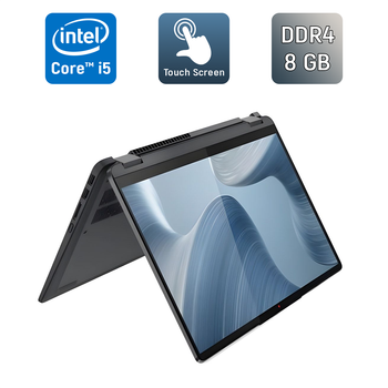 Ноутбук-трансформер Б-класс Lenovo IdeaPad Flex 5 14IAU7 / 14" (1920x1080) IPS Touch / Intel Core i5-1235U (10 (12) ядер по 3.3 - 4.4 GHz) / 8 GB DDR4 / 256 GB SSD / Intel Iris Xe Graphics / WebCam / TouchID б/у
