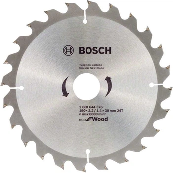 Пиляльний диск Bosch 190*30мм 24 зуба Wood Eco 2608644376