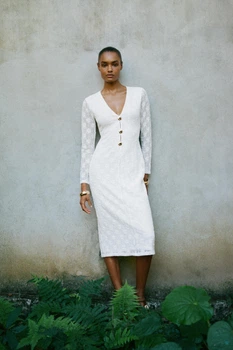 В'язана сукня міді Zara 8741/241 XS біла (08741241250XS)