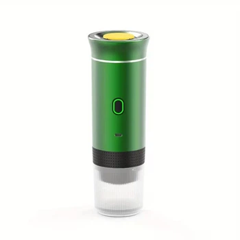 Портативна еспресо-машина, кавоварка з USB-C швидкою зарядкою, для гарячого та холодного заварювання, компактний дизайн для подорожей, колір зелений