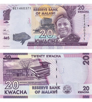 Банкнота 20 квача Малаві 2016 рік UNC