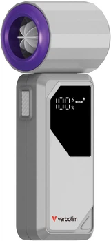 Вентилятор ручний Verbatim Cool 'n' Go AirJet Сіро-фіолетовий (32340)