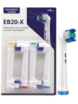 Насадки 4 шт для Oral B змінні EB20-X середньої жорсткості для електрощітки орал бі