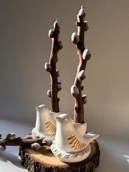 Свічка Julias Candle Вербова Гілочка з свічником 20см (74002589)