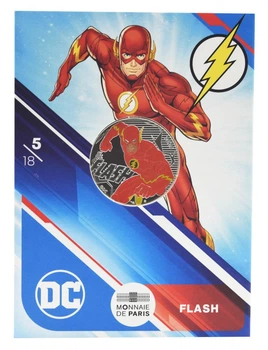 Монета Франция 10 евро 2025 Серебро UNC Комиксы DC - 5\18 - Flash - Флэш