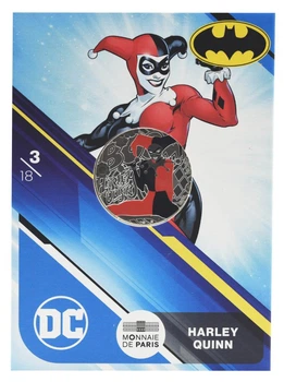 Монета Франция 10 евро 2025 Серебро UNC Комиксы DC - 3\18 - Harley Quinn - Харли Квинн