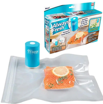 Вакуумный упаковщик Vacuum Sealer Always Fresh с пакетами портативный на батарейках