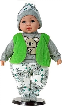 Lalka bobas Adar w zielonym srtroju z nadrukiem koali mówi i śpiewa po polsku 45 cm 60347 (5901271603479)