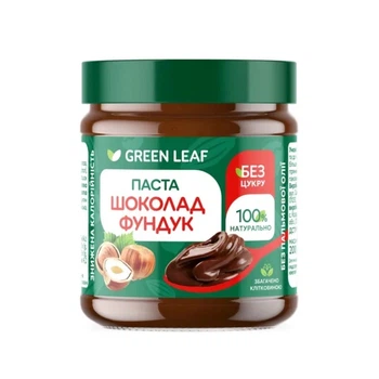 Паста шоколадно-ореховая со сладкой стевией 200г GREEN LEAF