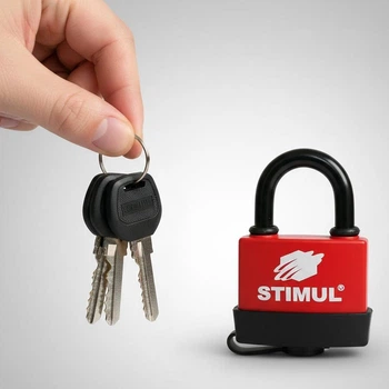 Влагостойкий навесной замок 50 мм (3 ключа) STIMUL-Булат / Уличный замок навесной / Всепогодный замок висячий