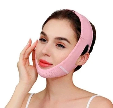 Лифтинг-бандаж для коррекции овала лица V Line Face Lifting Belt Pink