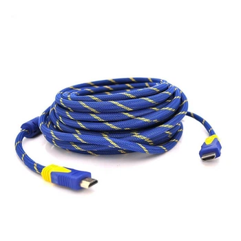 Кабель мультимедійний HDMI M to HDMI M 1.5m V1.4 blue/gold Merlion