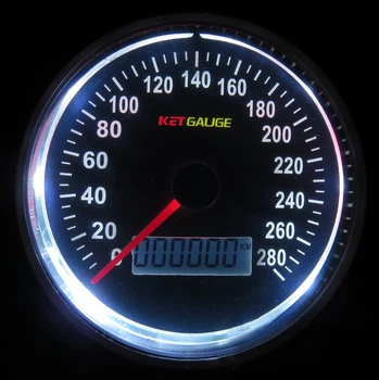 Дополнительный прибор спидометр Ket Gauge 37601 WH с отсечкой Ø80мм автомобильные измерительные приборы SV0340