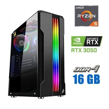 Игровой ПК Tower / AMD Ryzen 5 5500 (6 (12) ядер по 3.6 - 4.2 GHz) / 16 GB DDR4 / 480 GB SSD / nVidia GeForce RTX 3060, 12 GB GDDR6, 192-bit / 600W