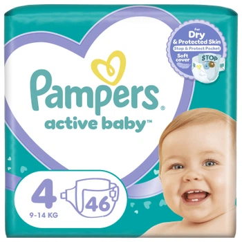 Подгузники Pampers Active Baby Maxi Размер 4 (9-14 кг) 46 шт (8001090949097)