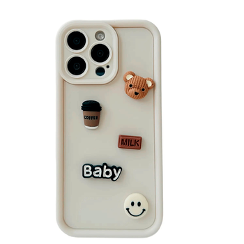 Чохол 3D Coffee&Cookie series for iPhone 16 Pro White 71327