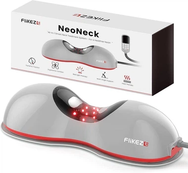 Обогреватель и массажер для шеи NeoNeck Flikeze, красный свет, тракция, 5 режимов, аккумуляторный